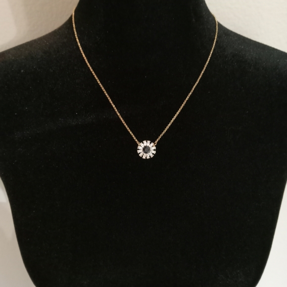 Kate Spade New York Black & White Crystal Gold Tone Pendant Necklace - Picture 6 of 9
